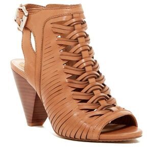 Vince Camuto Tan Woven Braided Leather Slingback Sandals Sz 9